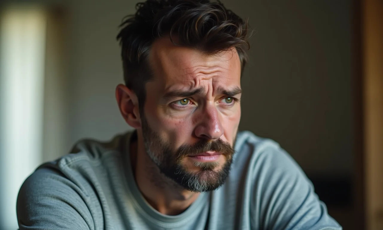 Homem com sintomas sutis de Hepatite B, como cansaço.