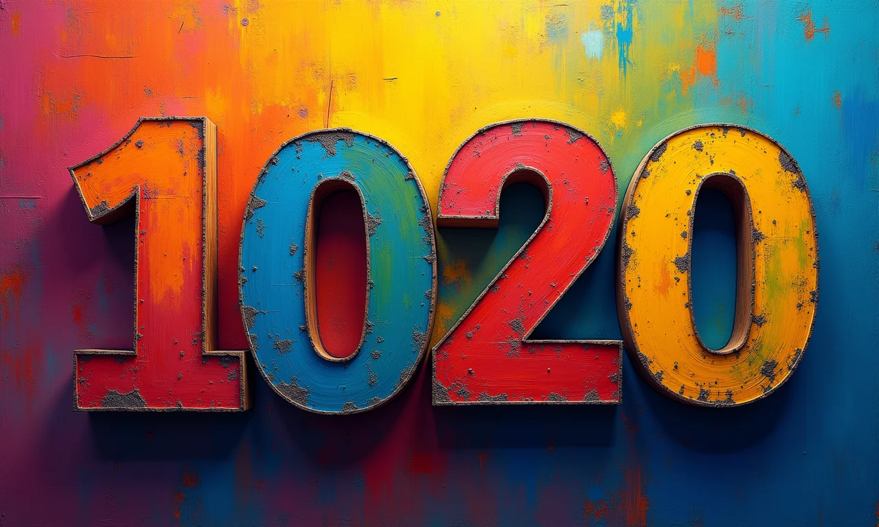 Ilustração abstrata com números primos em estilo brasileiro vibrante.