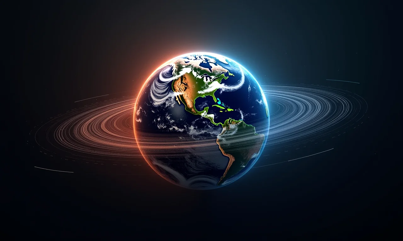 Ilustração de uma possível reversão do campo magnético da Terra.