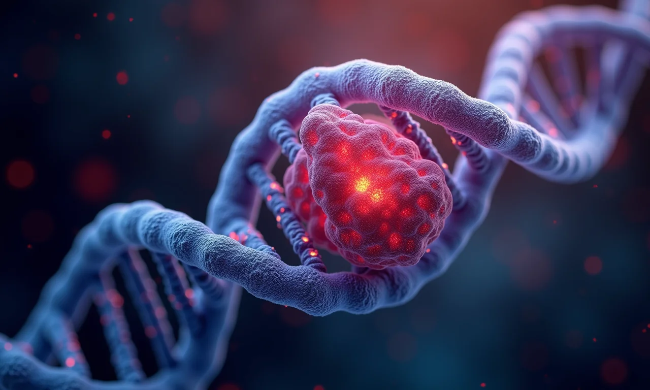 Ilustração detalhada do núcleo celular.