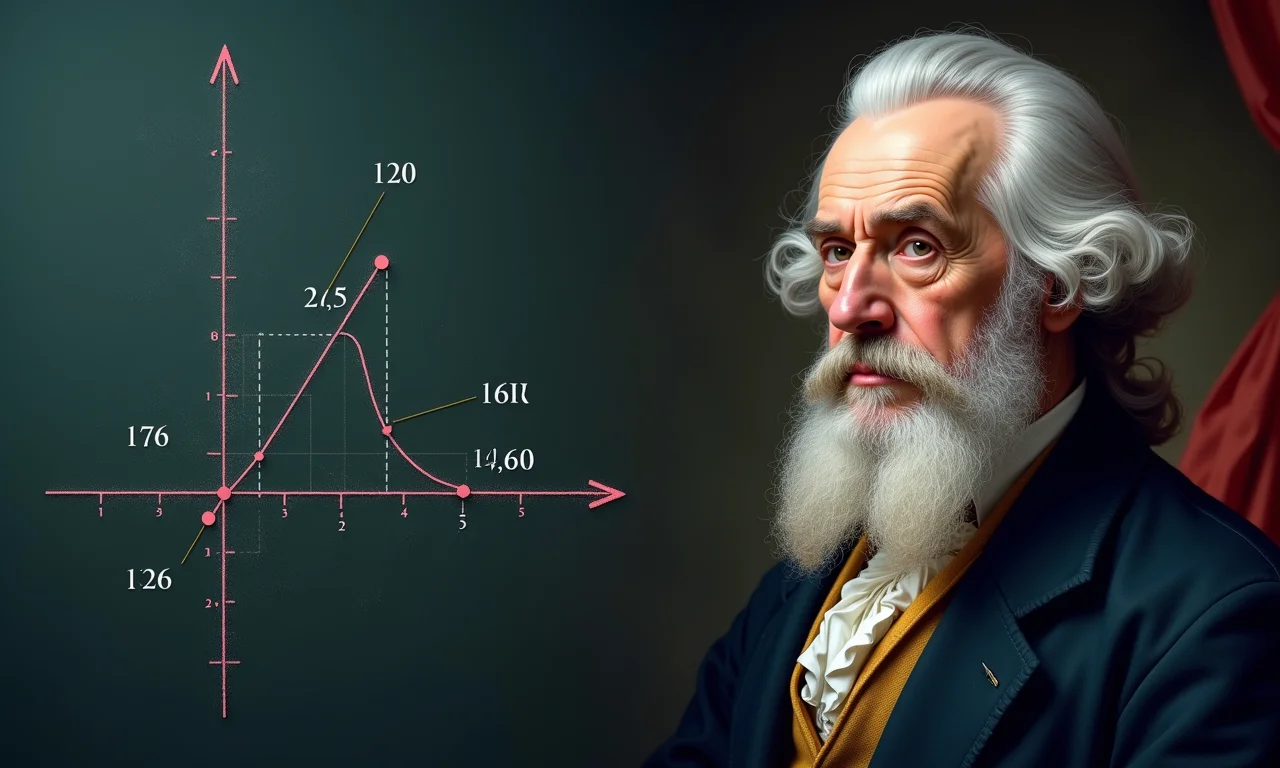 Ilustração do método dos mínimos quadrados de Gauss.