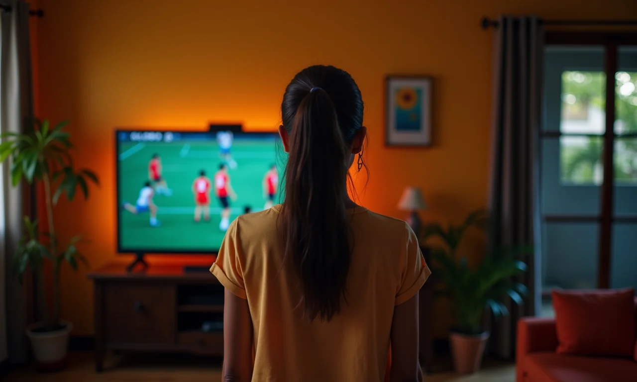 Jogo do Flamengo sendo transmitido na Globo.
