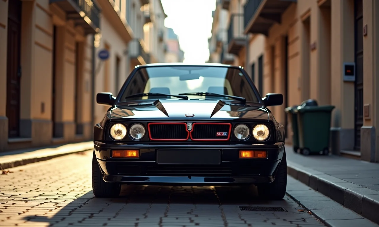 Lancia Delta Integrale estacionado em rua europeia.