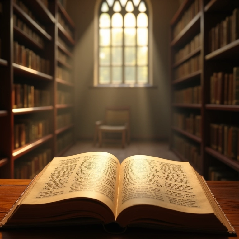 Livros antigos abertos mostrando radicais gregos e latinos em uma biblioteca iluminada.