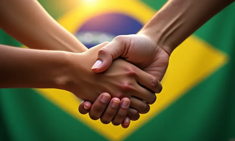 Mãos diversas unidas em forma de coração, representando valores humanos.