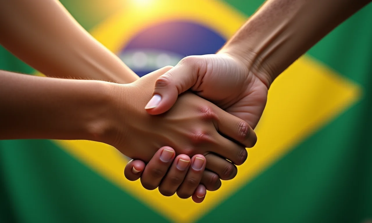 Mãos diversas unidas em forma de coração, representando valores humanos.