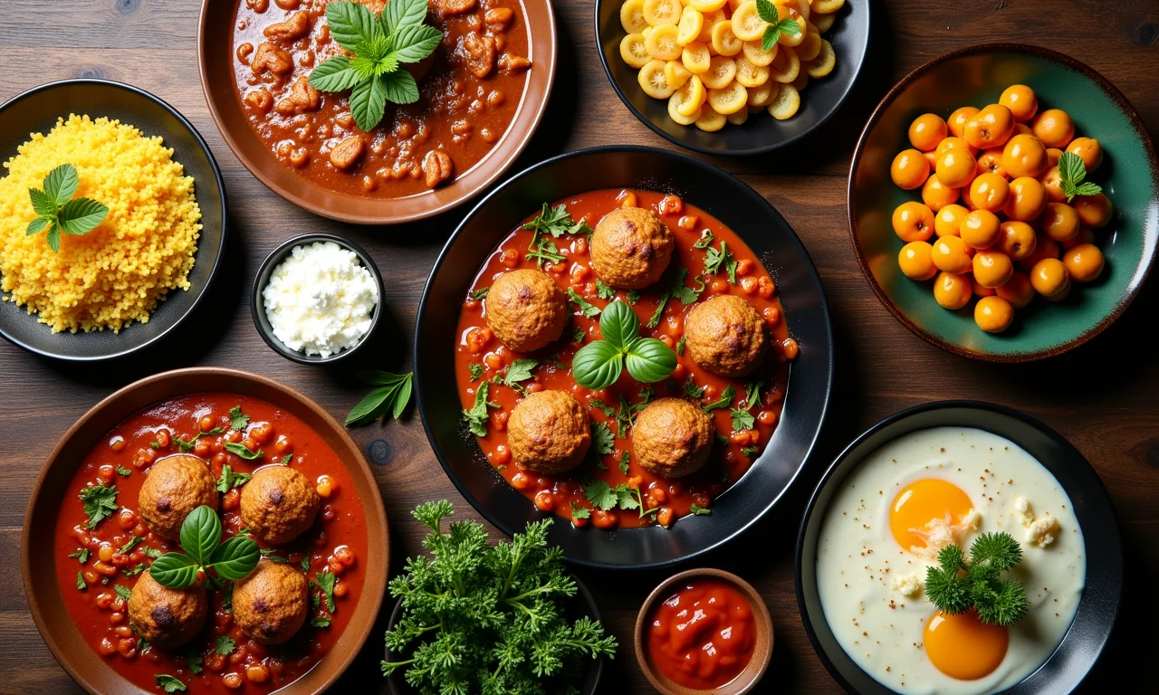 Mesa farta com comidas brasileiras representando o pronome 'tudo'.