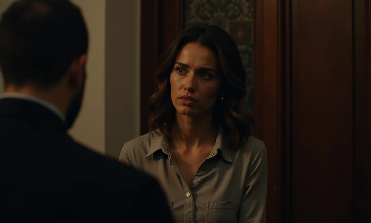 Mulher confessando seus pecados a um padre no confessionário.