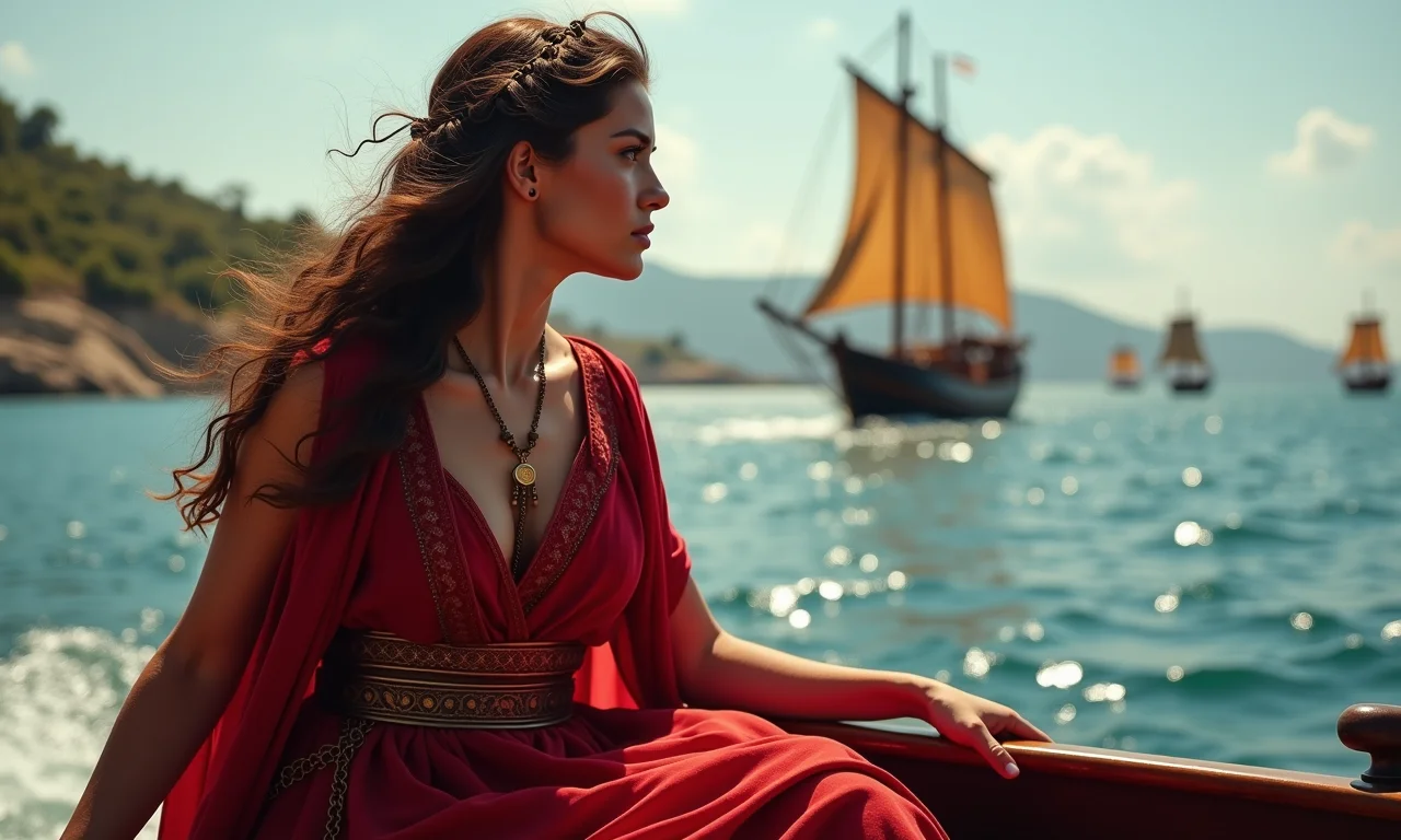 O Rapto de Helena por Páris, navegando para Troia.