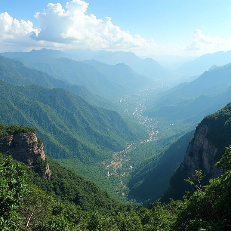 Paisagem brasileira diversa mostrando diferentes formas de relevo.