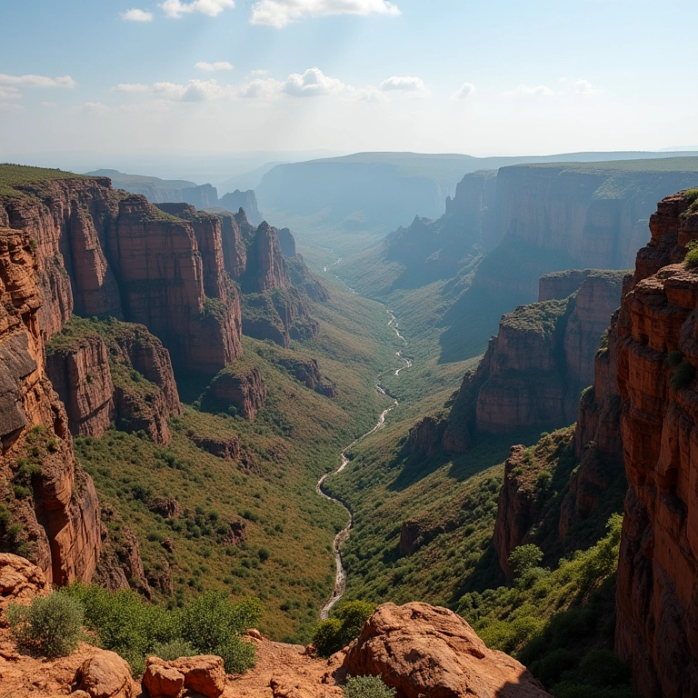 Paisagem de planalto brasileiro com superfícies irregulares.