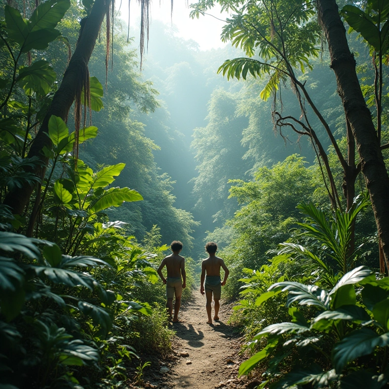 Paisagens do Acre, mostrando a união da selva com a vida urbana.