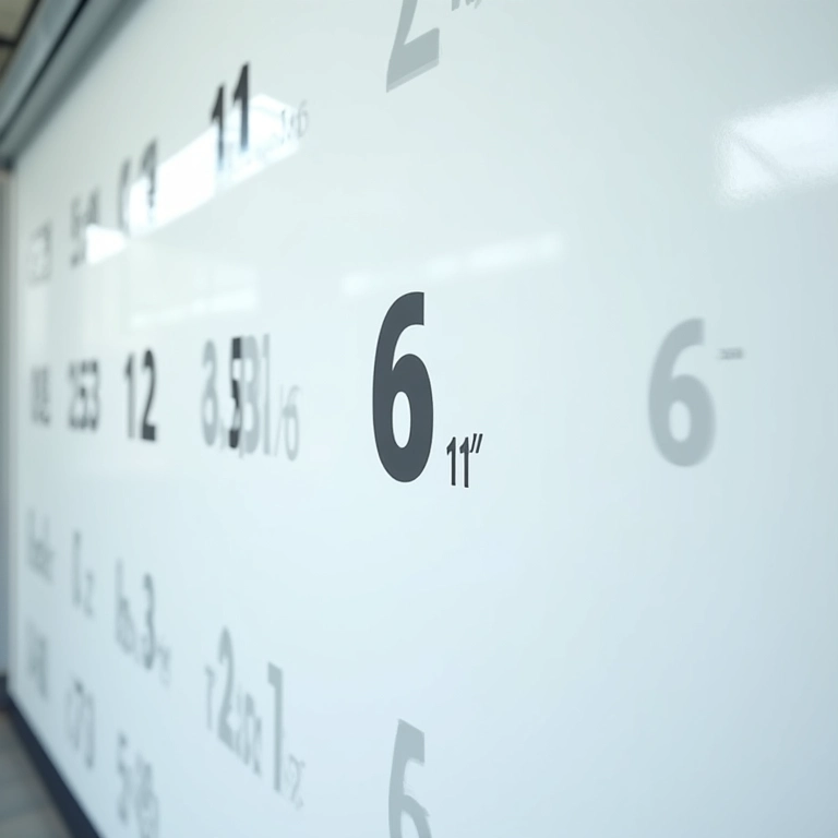 Quadro branco com o número 6 em destaque e a relação com os números 2 e 3.