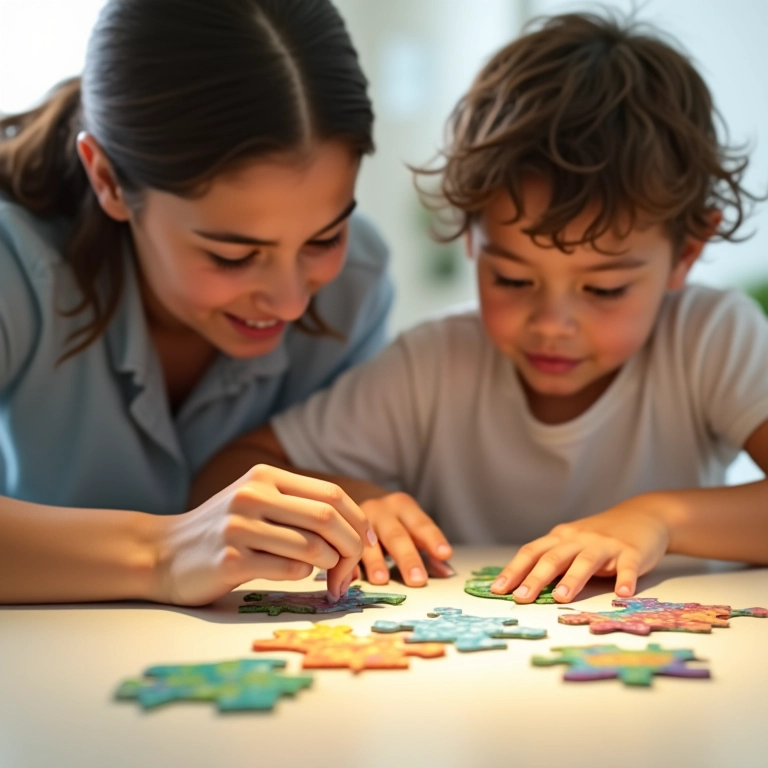 Quebra-cabeças matemáticos simples para crianças, aprendizado interativo.