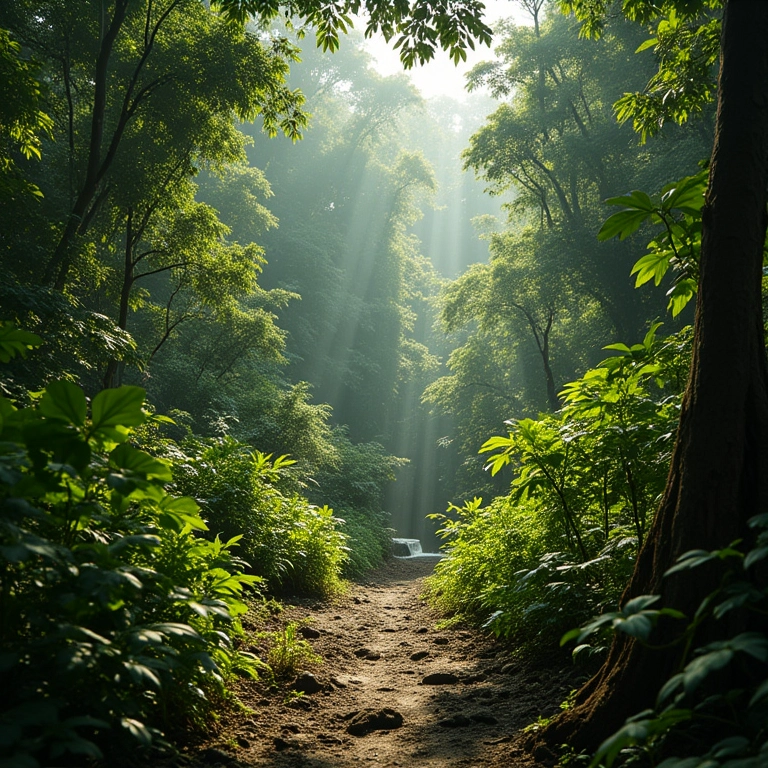 Quilombo dos Palmares escondido na exuberante selva brasileira.