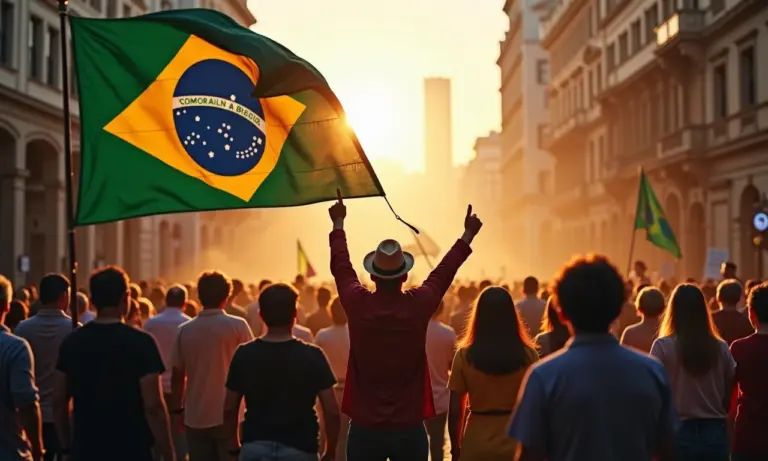 Reencenação histórica da Proclamação da República no Brasil.