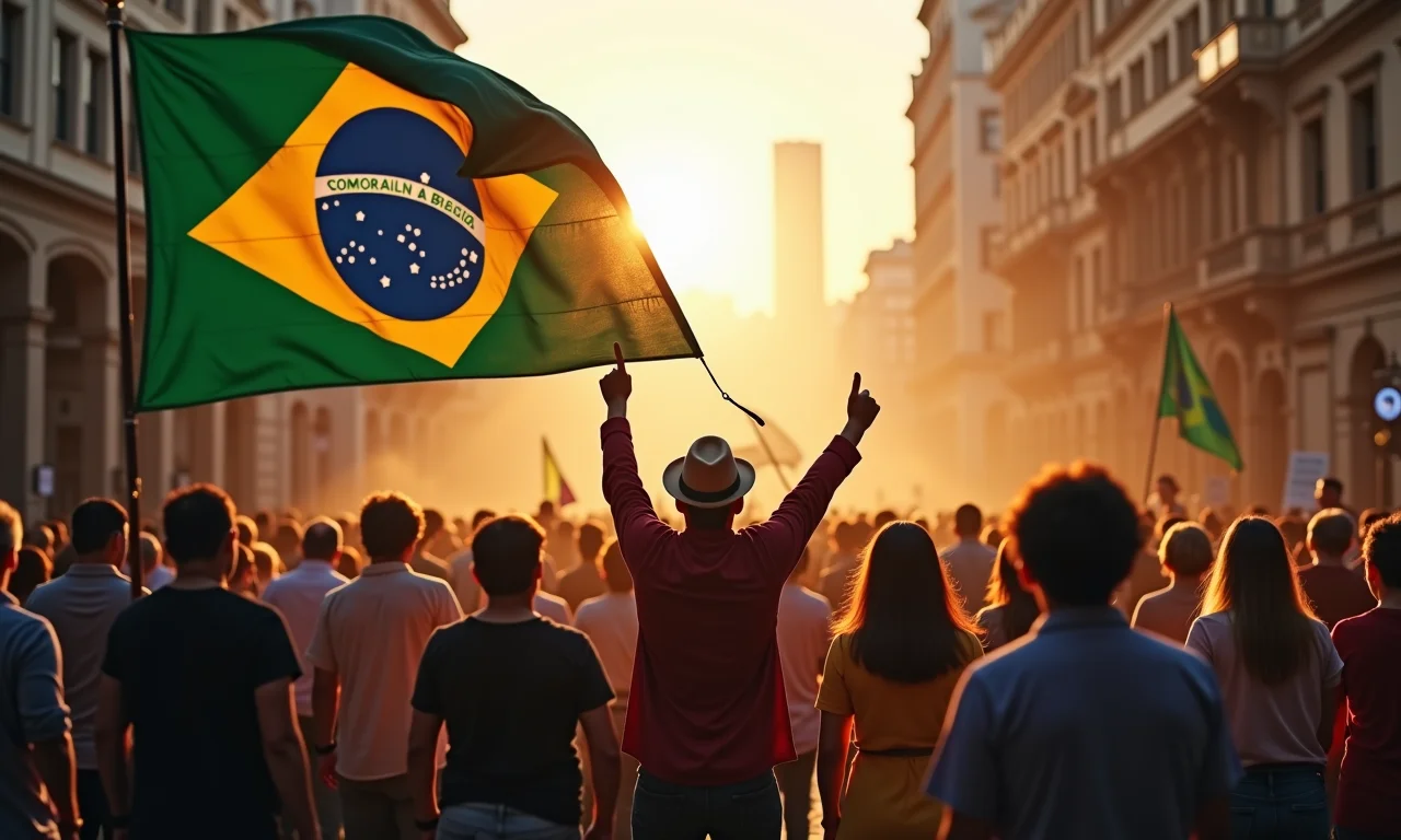 Reencenação histórica da Proclamação da República no Brasil.