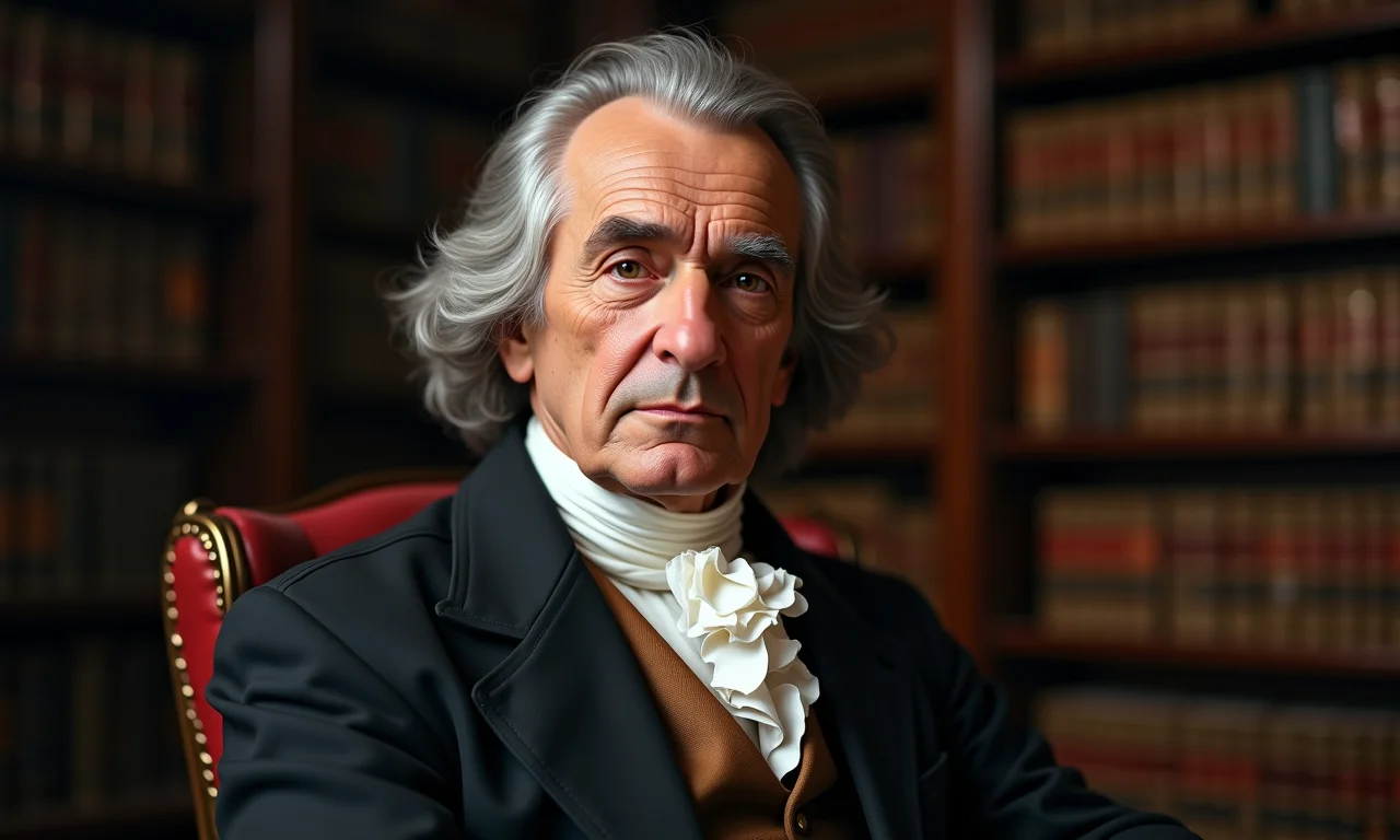 Retrato de Carl Friedrich Gauss em uma biblioteca clássica.