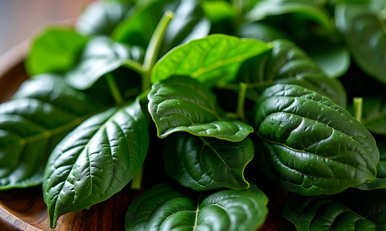 Salada vibrante com vegetais de folhas verdes escuras, como espinafre e couve.