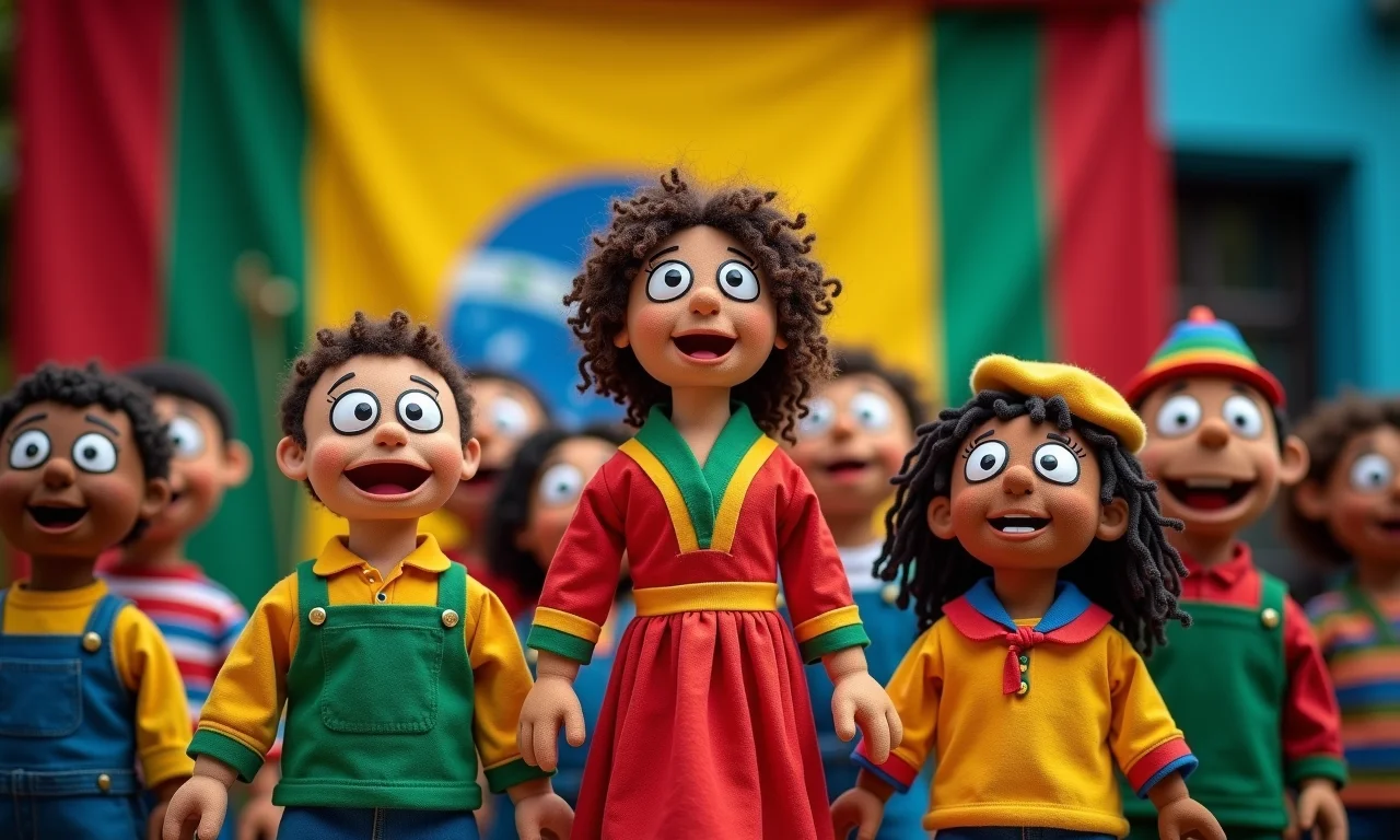 Teatro de fantoches sobre a Proclamação da República.