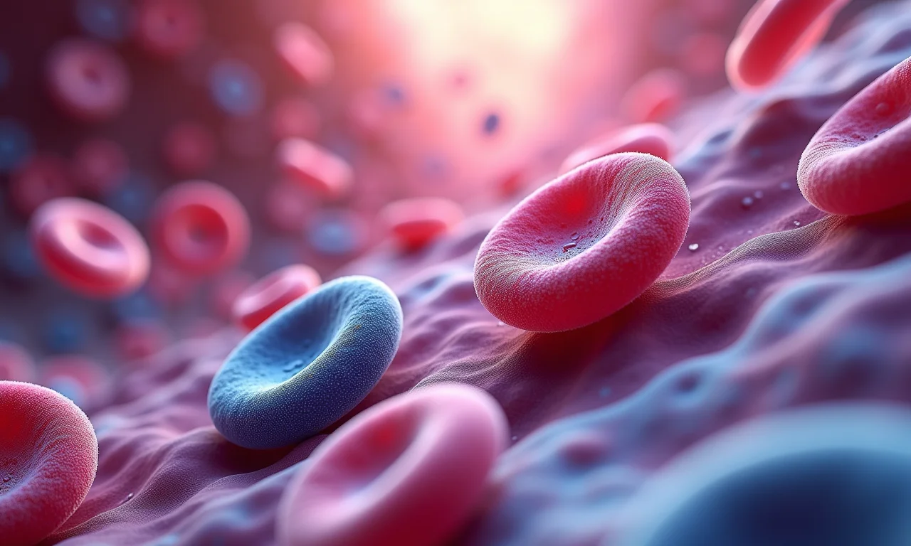 Tipos de glóbulos brancos: neutrófilo, linfócito e monócito.