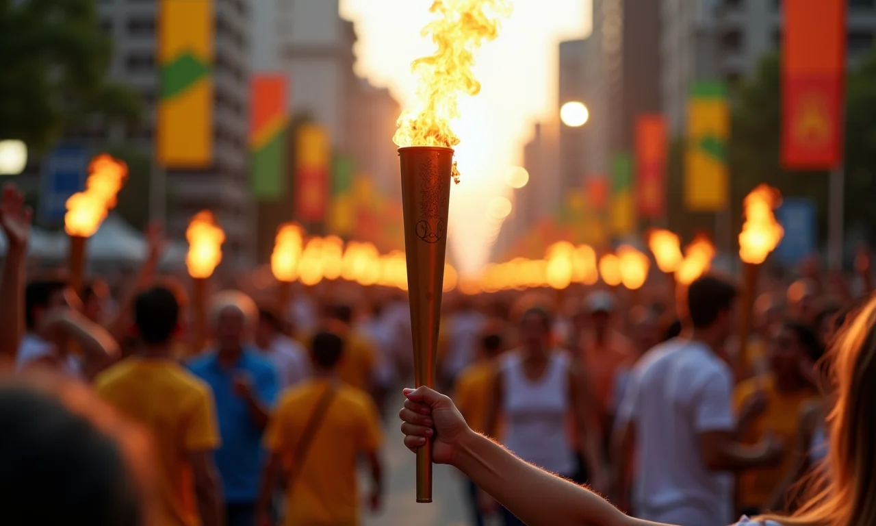 Tocha Olímpica passando por cidade brasileira.