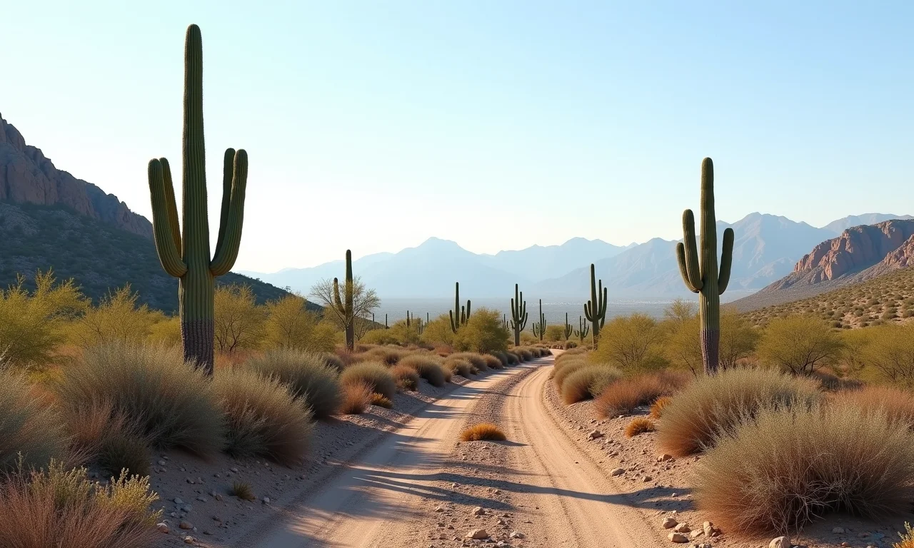 Vegetação resistente da Caatinga, paisagem seca e cactos.