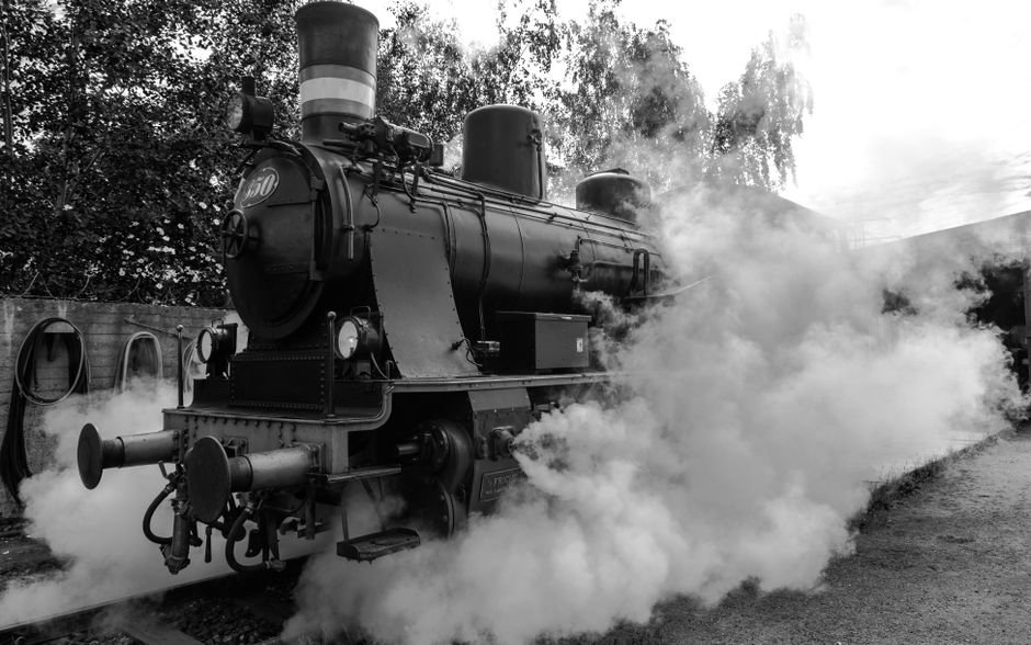 A locomotiva e a ferrovia